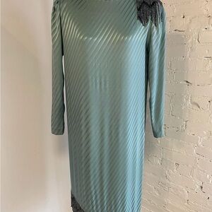 Elegant Teal and Black Women's Dress